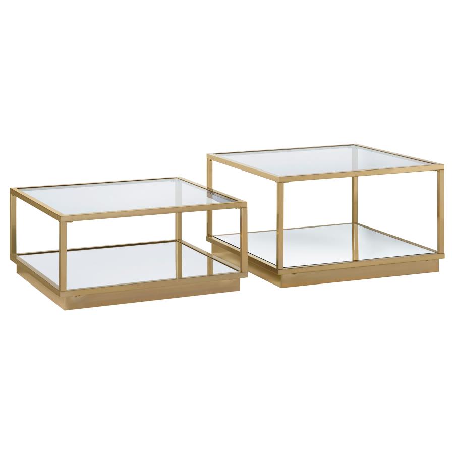 Renee Gold 2 Pc Coffee Table Set - furniture place usa