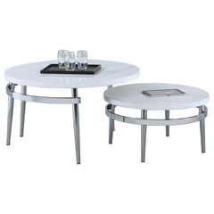 Avilla White 2 Pc Nesting Coffee Table - furniture place usa