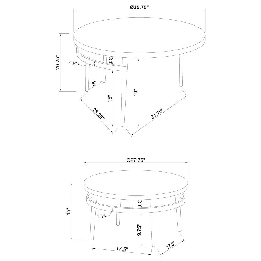 Avilla White 2 Pc Nesting Coffee Table - furniture place usa