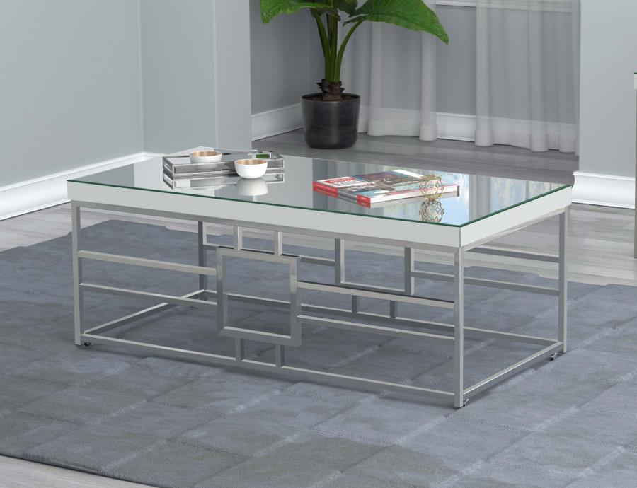 Dafina Silver Coffee Table - furniture place usa