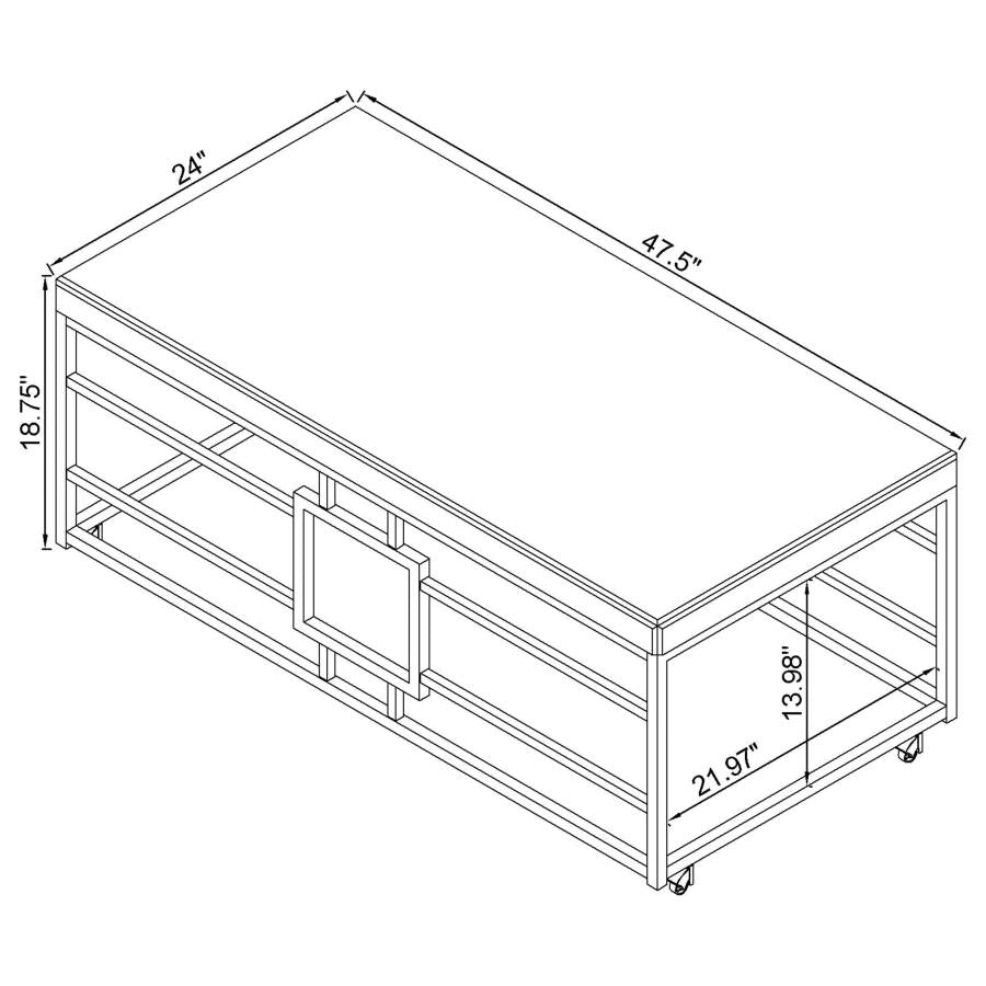 Dafina Silver Coffee Table - furniture place usa