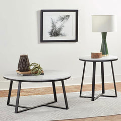 Hugo White End Table - furniture place usa