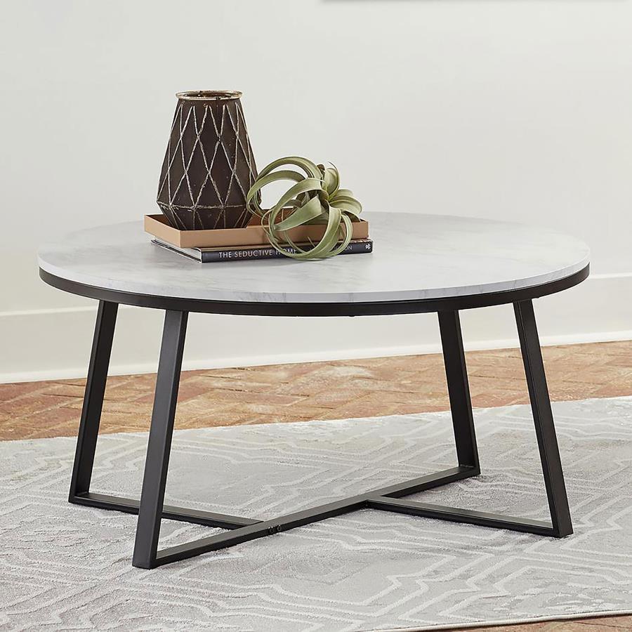 Hugo White Coffee Table - furniture place usa