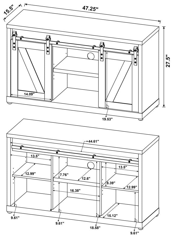 Brockton Brown 48" Tv Stand - furniture place usa