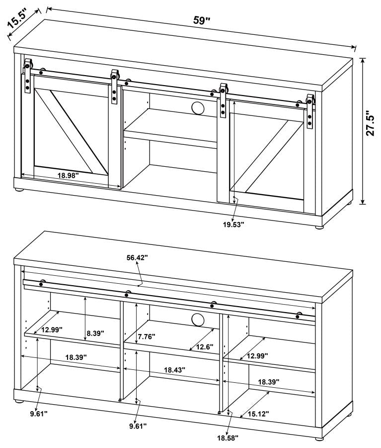 Brockton Brown 59" Tv Stand - furniture place usa