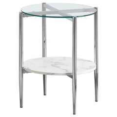 Cadee White End Table