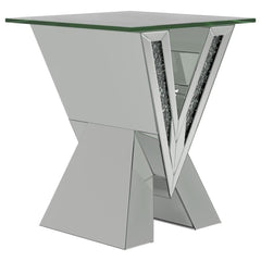 Taffeta Silver End Table - furniture place usa