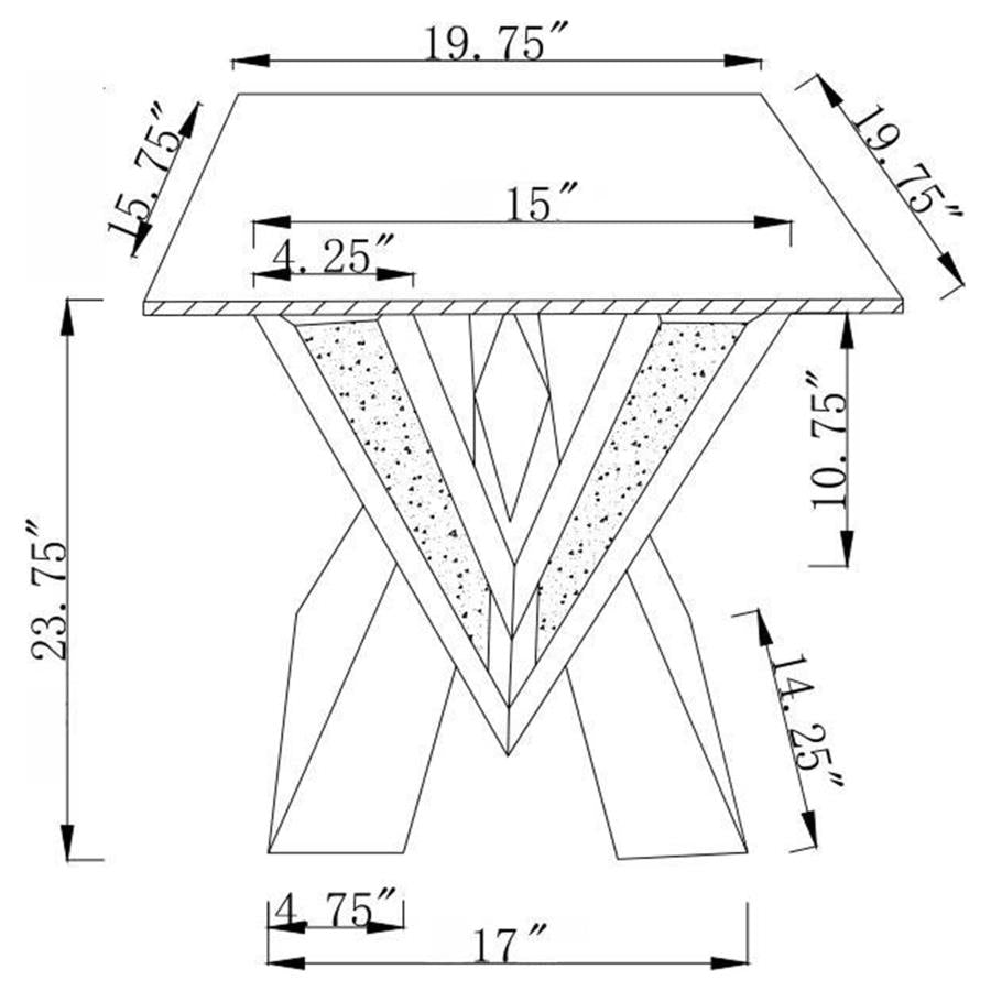 Taffeta Silver End Table - furniture place usa