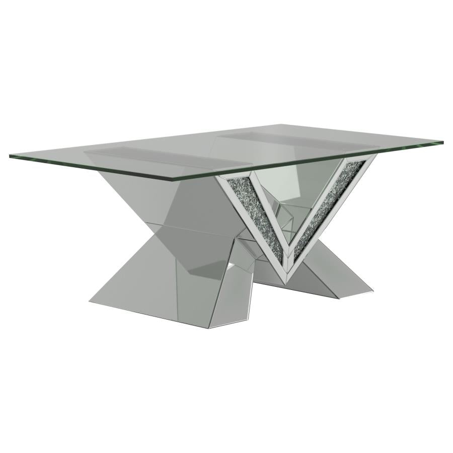 Taffeta Silver Coffee Table - furniture place usa