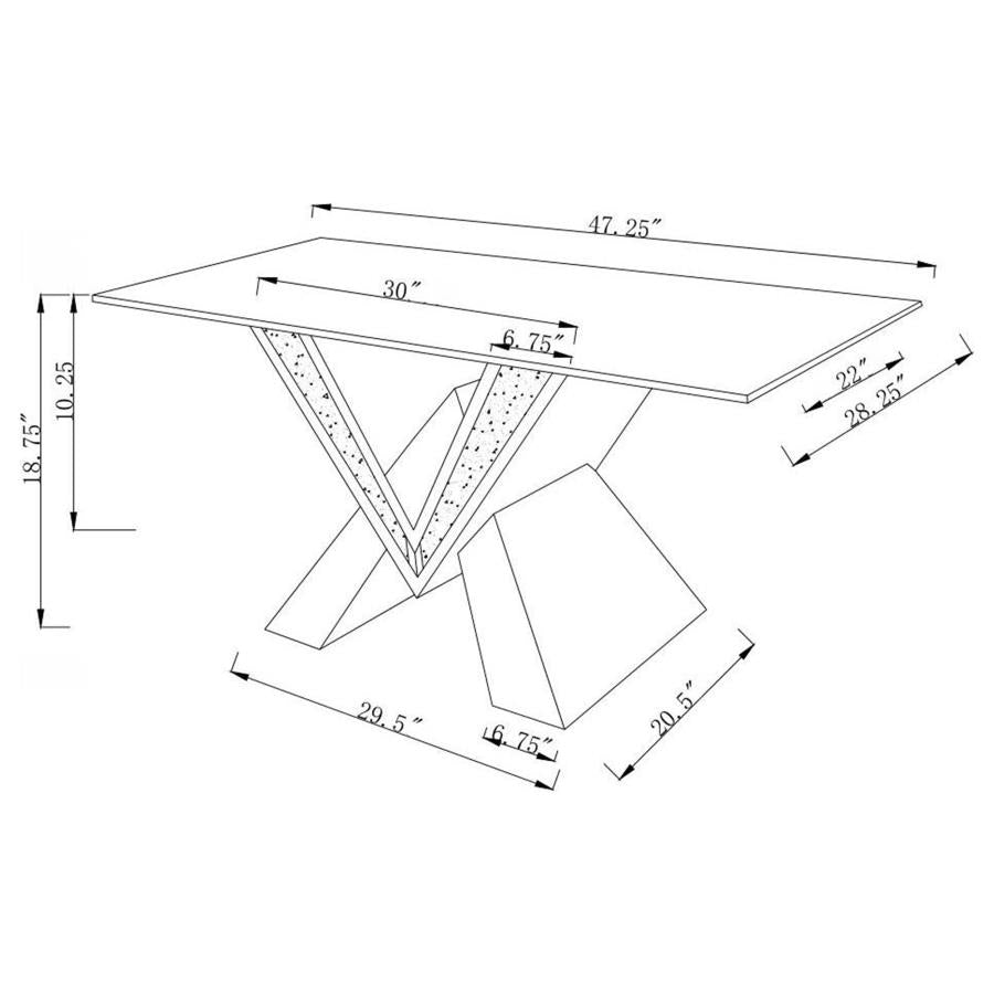 Taffeta Silver Coffee Table - furniture place usa