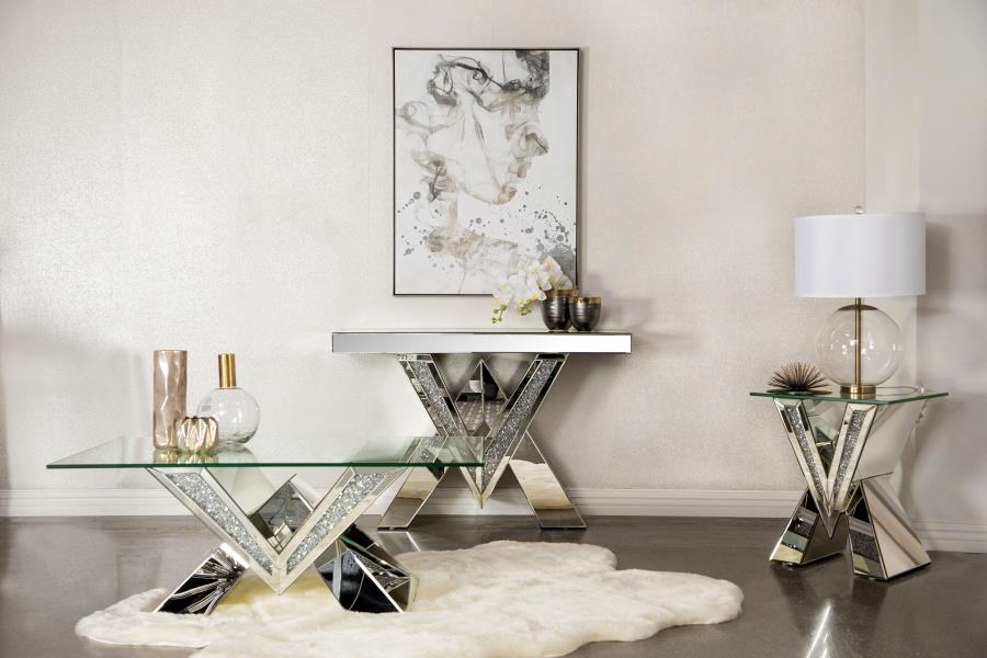 Taffeta Silver Coffee Table - furniture place usa