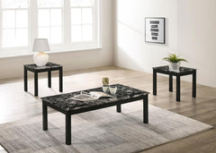 Darius Black 3 Pc Coffee Table Set - furniture place usa