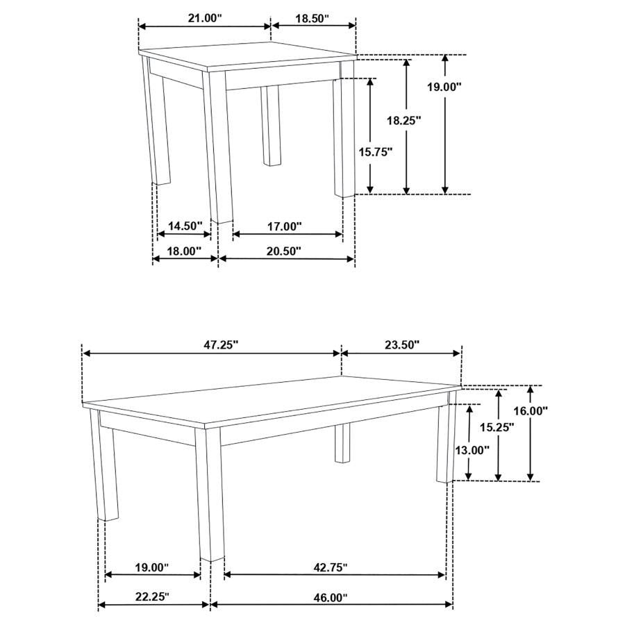 Darius Black 3 Pc Coffee Table Set - furniture place usa