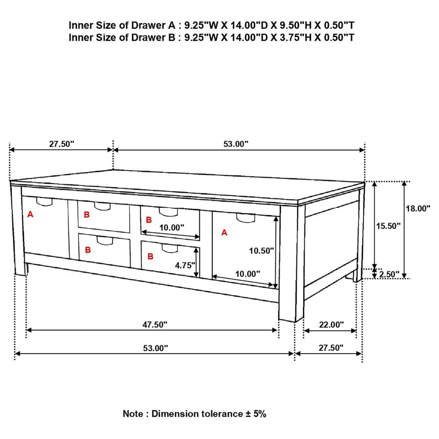 Esther Brown Coffee Table - furniture place usa