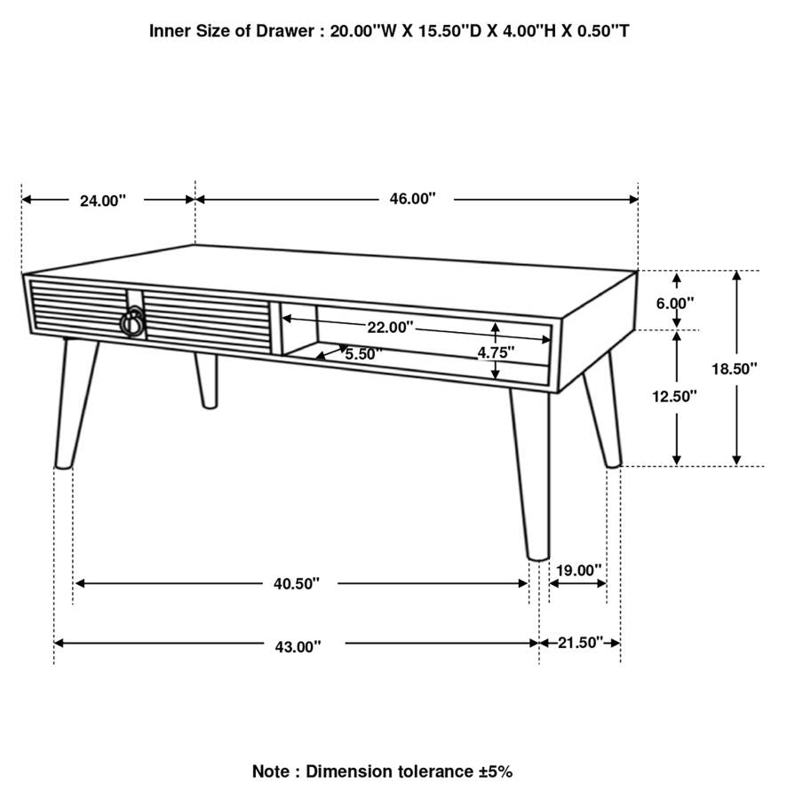 Zabel Brown Coffee Table - furniture place usa