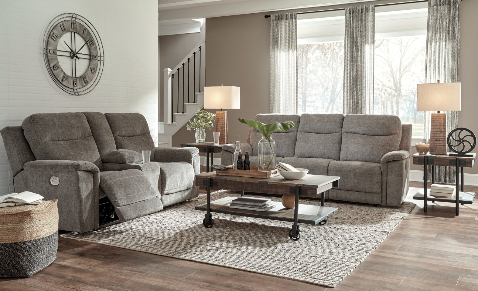 Mouttrie Sofa and Loveseat - furniture place usa