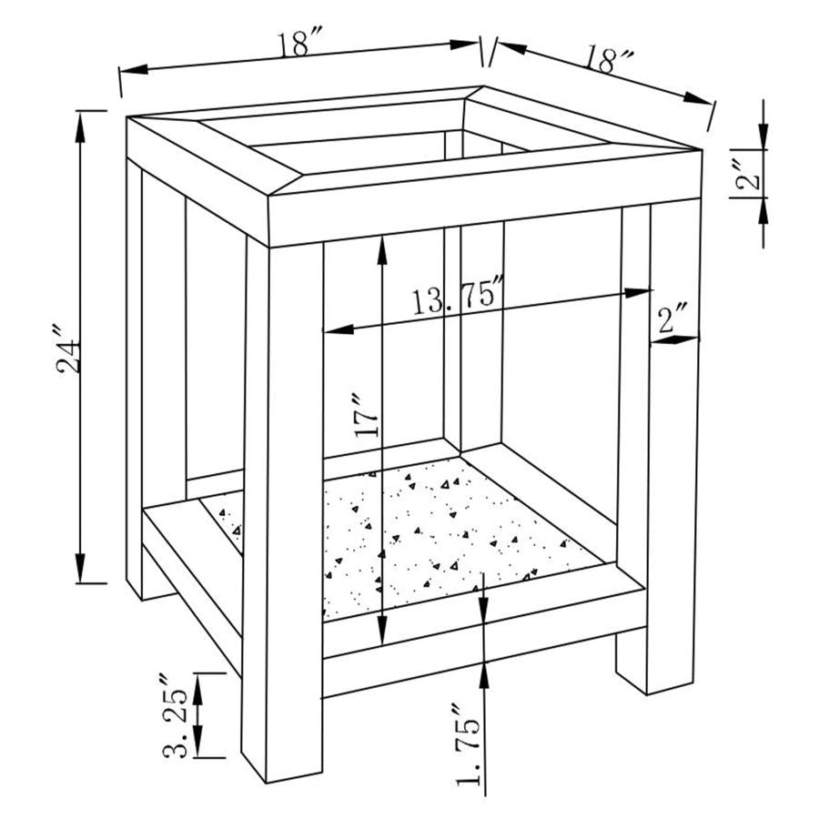 Valentina Silver End Table - furniture place usa