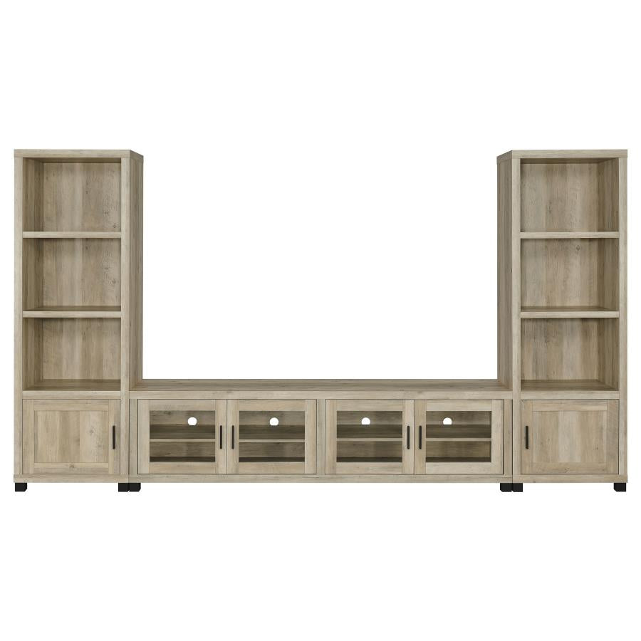 Sachin Brown 3 Pc Entertainment Center - furniture place usa