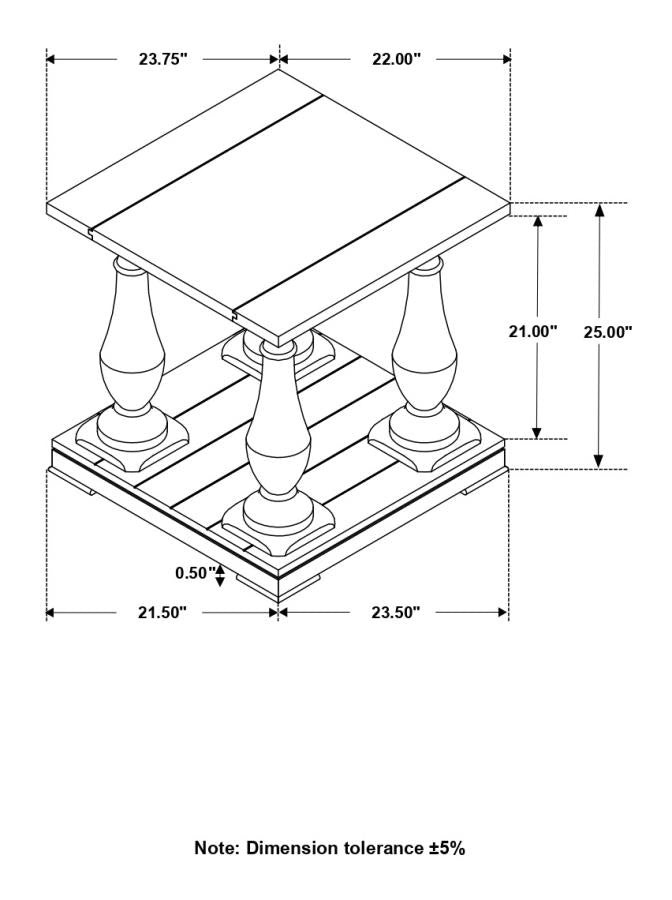 Walden Brown End Table - furniture place usa