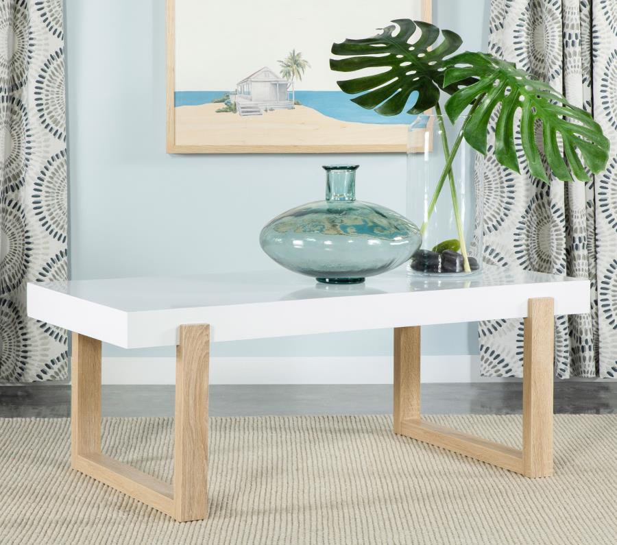 Pala White Coffee Table - furniture place usa