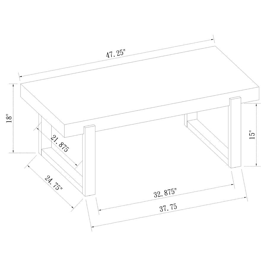 Pala White Coffee Table - furniture place usa