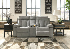 Mitchiner Reclining Loveseat with Console - furniture place usa