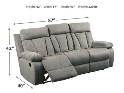 Mitchiner Reclining Sofa with Drop Down Table - furniture place usa
