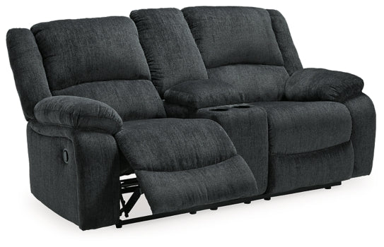 Draycoll Reclining Loveseat with Console - furniture place usa
