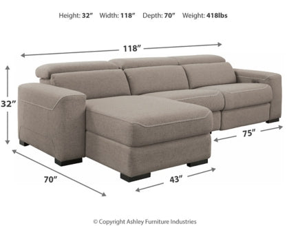 Mabton 3-Piece Sectional with Recliner - PKG002340 - furniture place usa