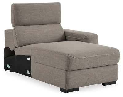 Mabton Right-Arm Facing Power Reclining Back Chaise - furniture place usa