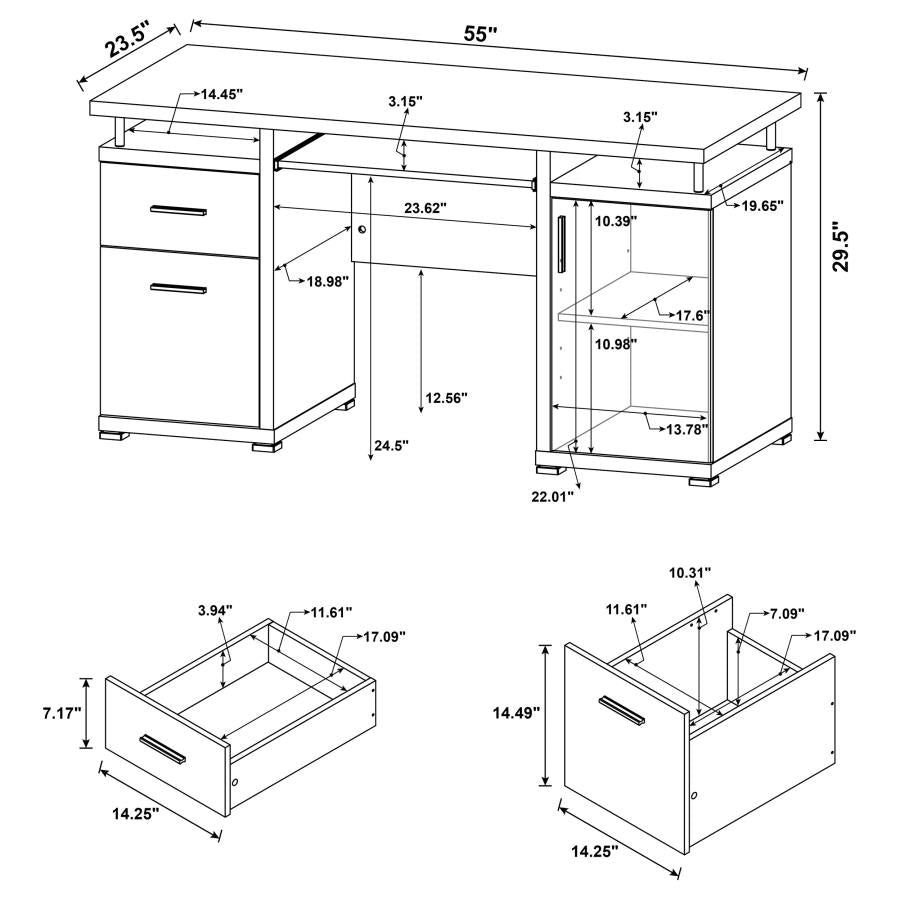 Tracy Brown Computer Desk - furniture place usa