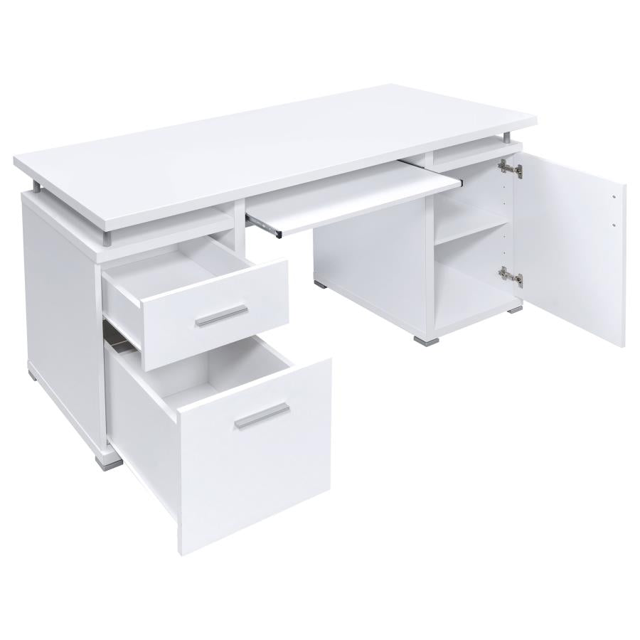 Tracy White Computer Desk - furniture place usa