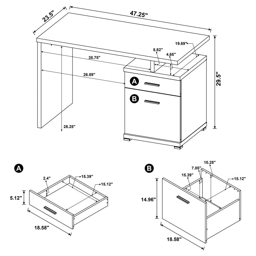 Irving Brown Computer Desk - furniture place usa