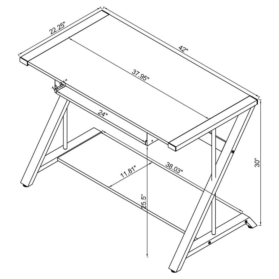 Mallet Black Computer Desk - furniture place usa