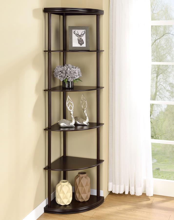 Bonwick Brown Corner Bookcase - furniture place usa