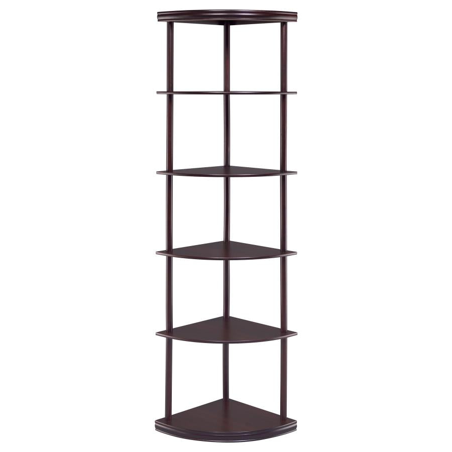 Bonwick Brown Corner Bookcase - furniture place usa