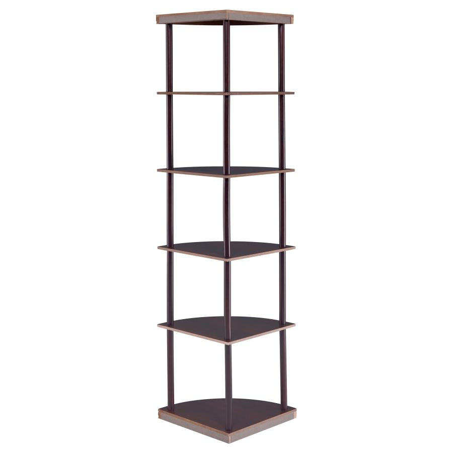 Bonwick Brown Corner Bookcase - furniture place usa