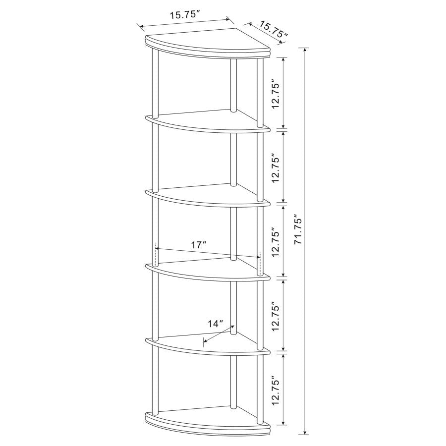 Bonwick Brown Corner Bookcase - furniture place usa