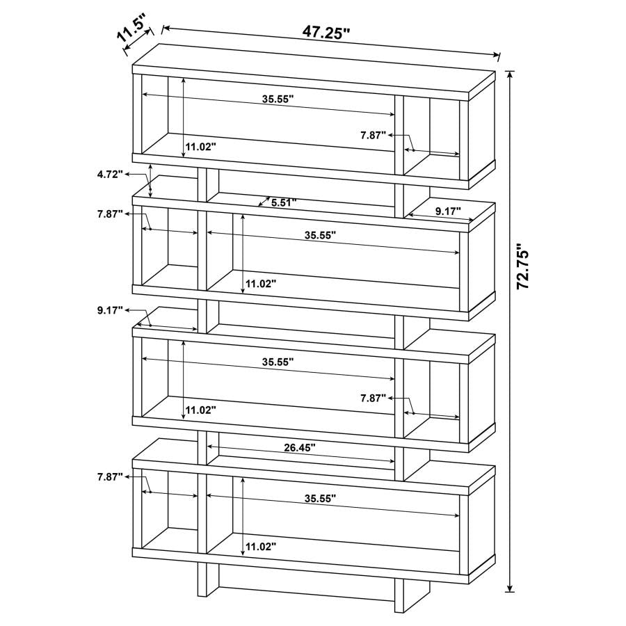 Reid Brown Bookcase - furniture place usa