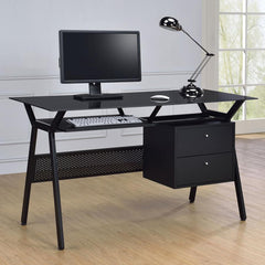 Weaving Black Computer Desk - furniture place usa