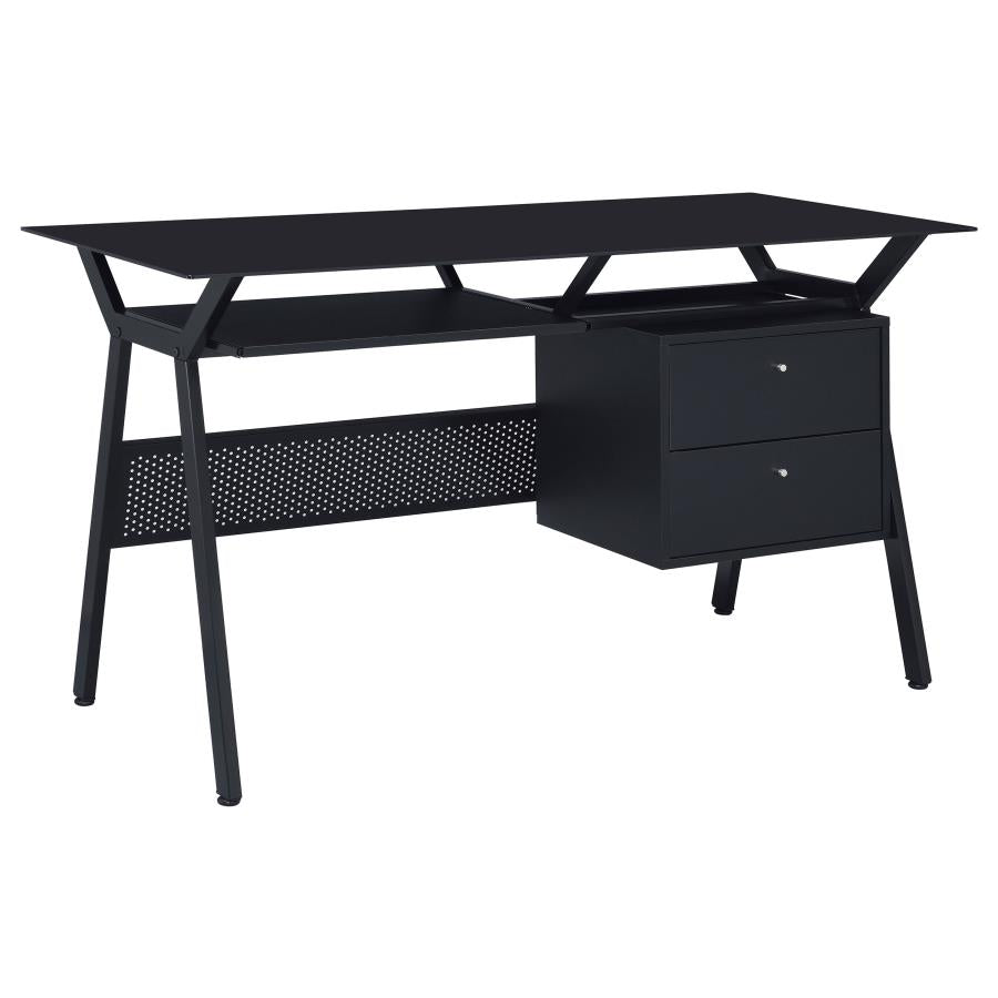 Weaving Black Computer Desk - furniture place usa