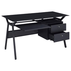 Weaving Black Computer Desk - furniture place usa