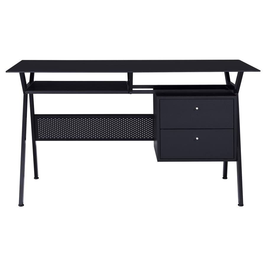 Weaving Black Computer Desk - furniture place usa