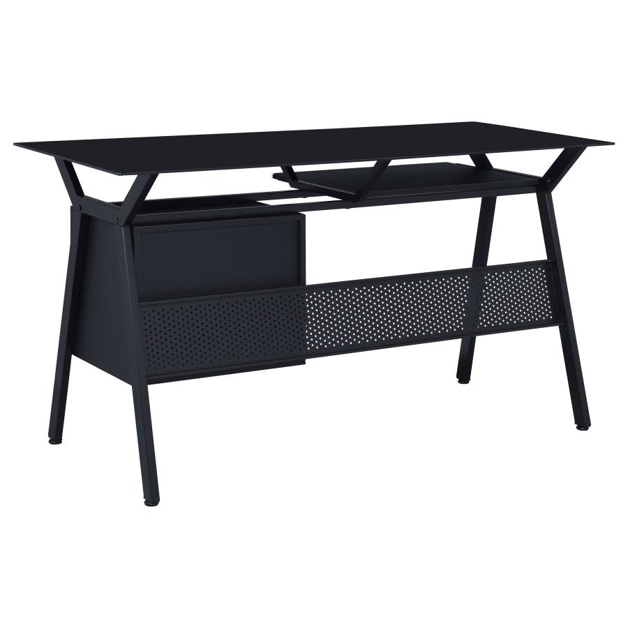 Weaving Black Computer Desk - furniture place usa