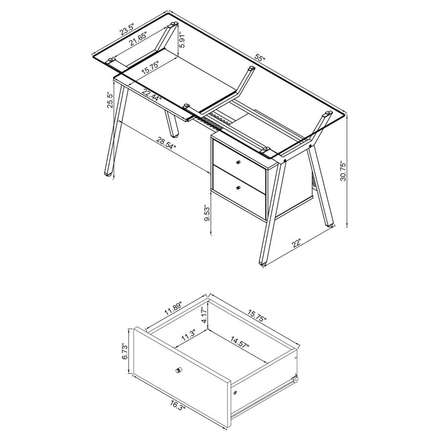 Weaving Black Computer Desk - furniture place usa