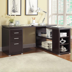 Yvette Brown L-shape Desk - furniture place usa