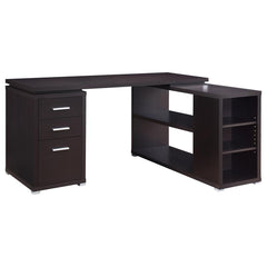 Yvette Brown L-shape Desk - furniture place usa