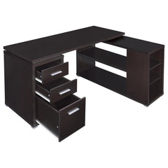 Yvette Brown L-shape Desk - furniture place usa