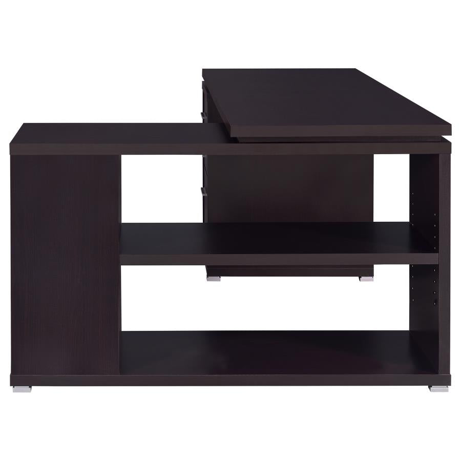 Yvette Brown L-shape Desk - furniture place usa