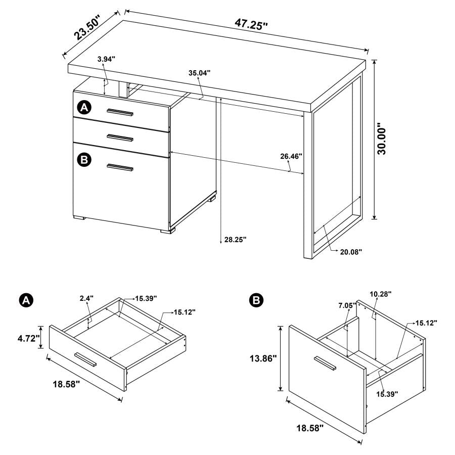 Brennan Brown Computer Desk - furniture place usa